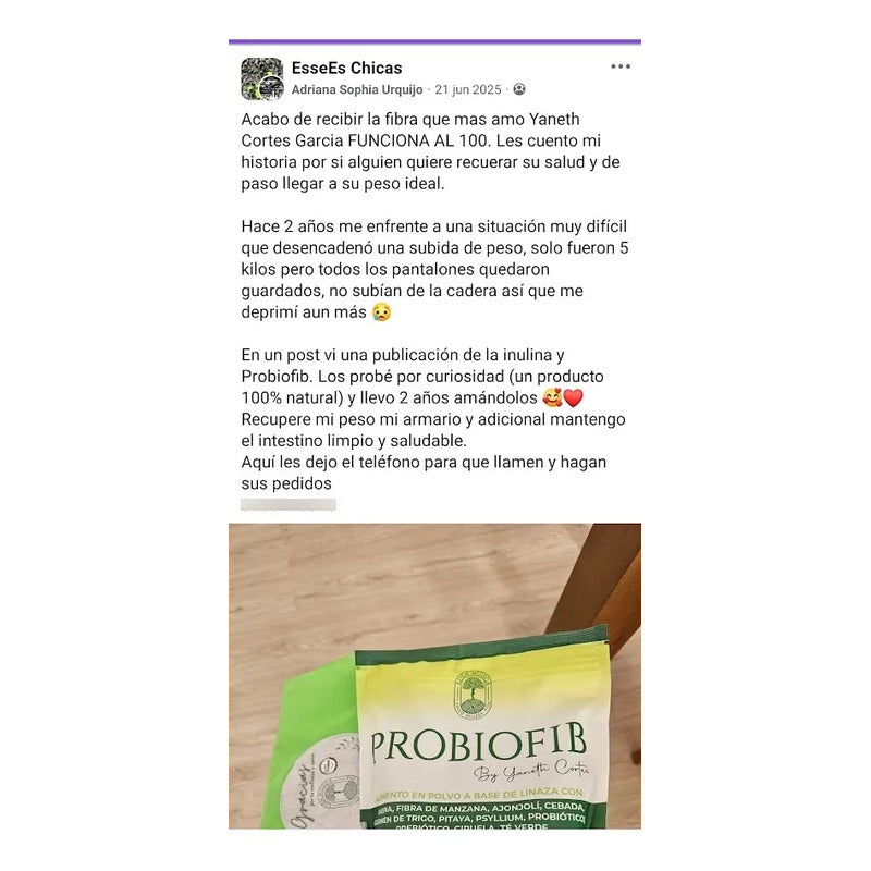 Probiofib Fibra Pre Y Probióticos Estreñimiento Pack X2 Naranja