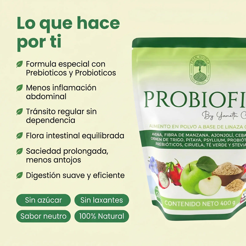 Probiofib Fibra Pre Y Probióticos Estreñimiento Pack X2 Naranja