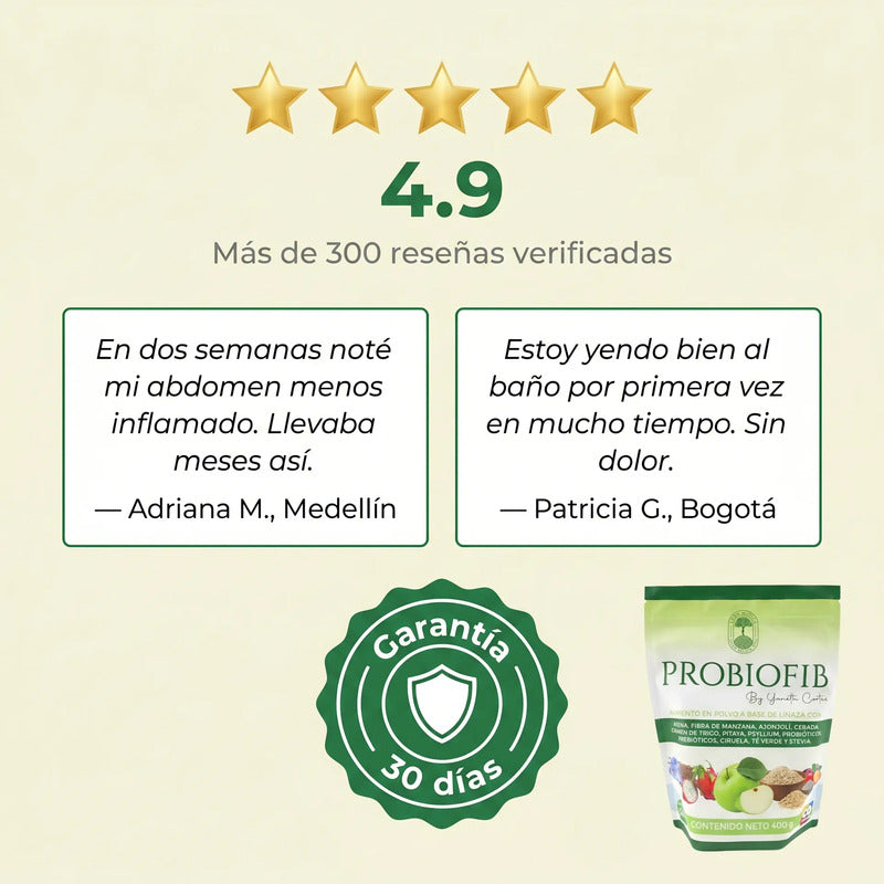 Probiofib Fibra Pre Y Probióticos Estreñimiento Pack X2 Naranja