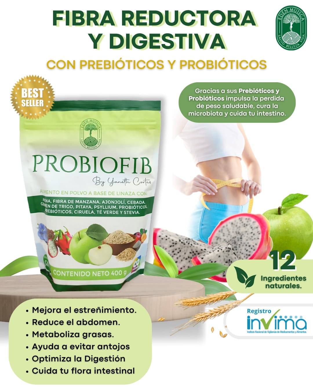 PROBIOFIB – Fibra Reductora con Prebióticos y Probióticos